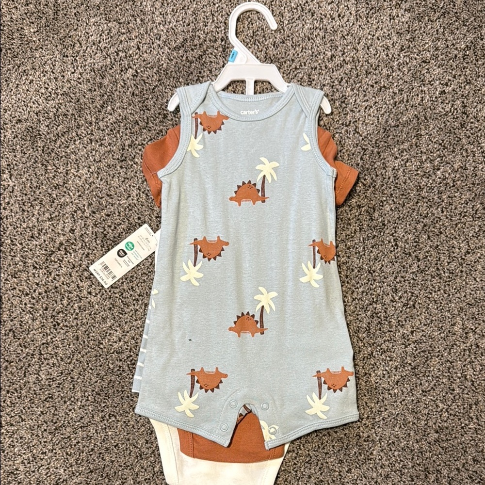 Carter's Baby Romper Set - Blue and Brown